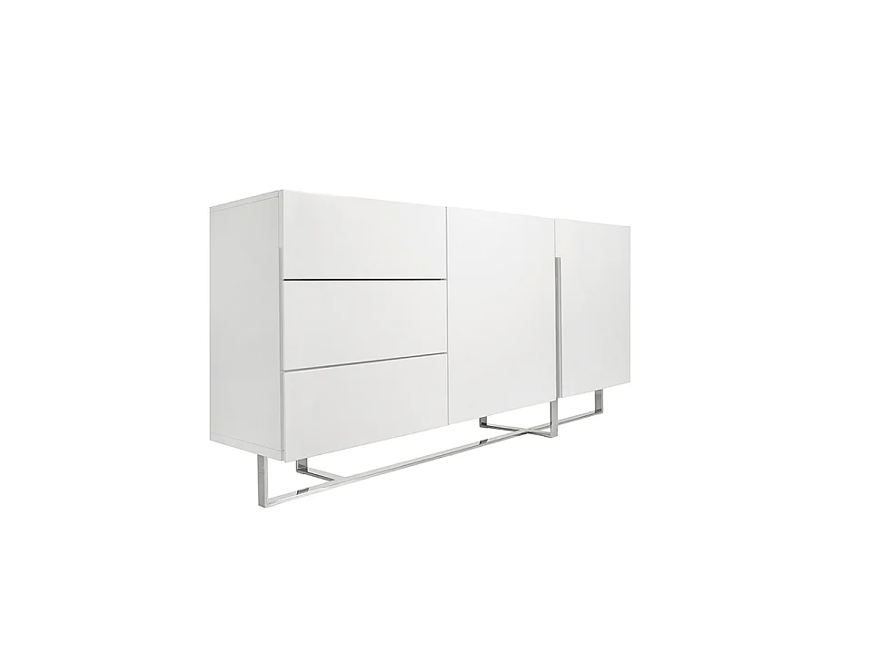 Buffet en bois blanc et acier chromé 3051 ANGEL CERDA