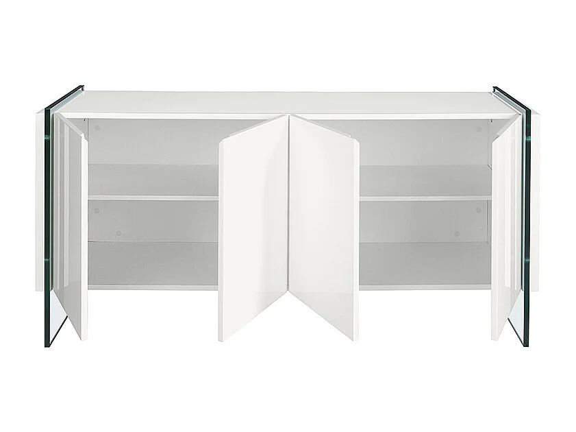 Credenza in legno bianco e vetro temperato   3058 ANGEL CERDA