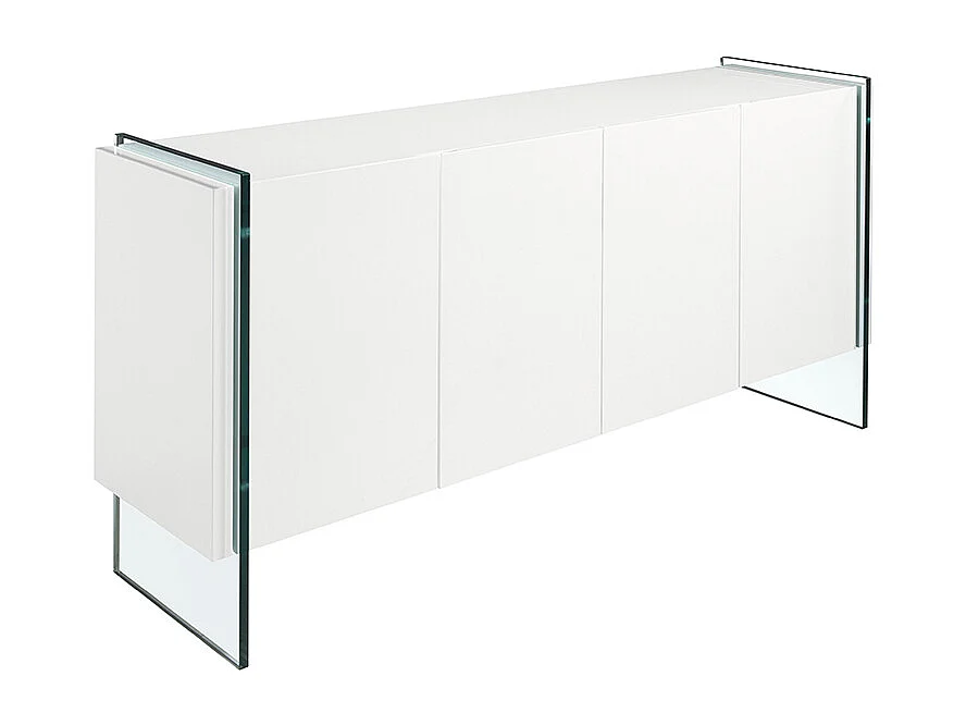 Buffet bois blanc et verre trempé 3058 ANGEL CERDA