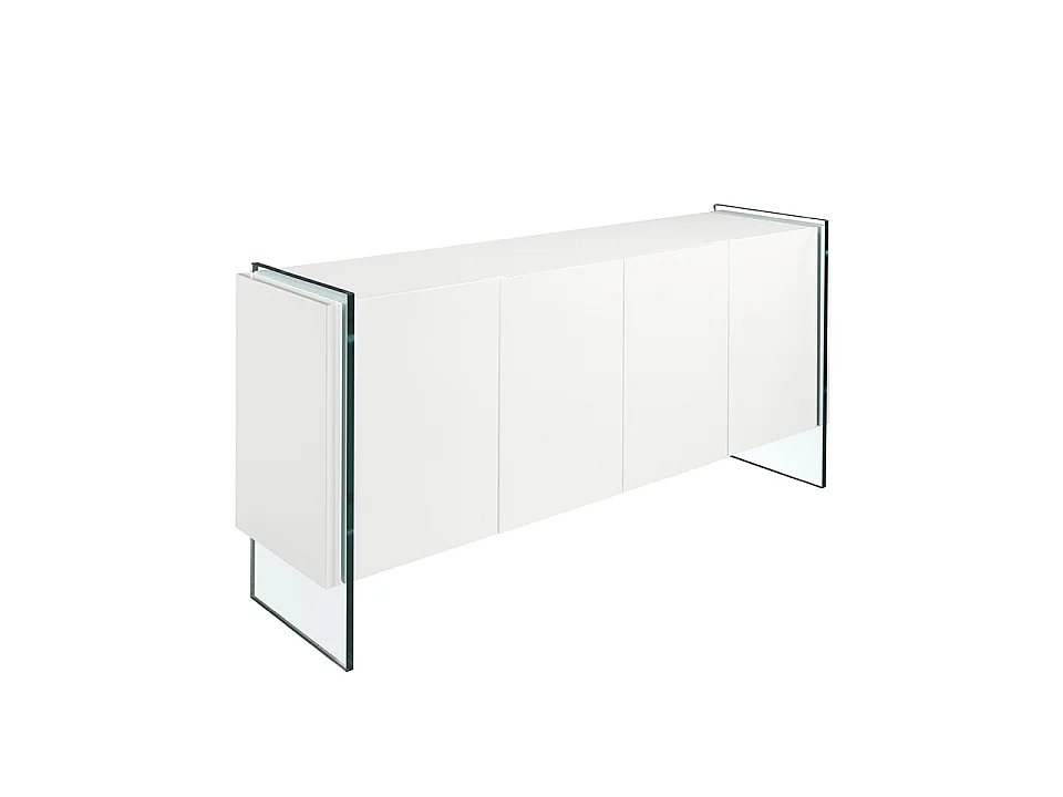 Dressoir wit hout en gehard glas 3058 ANGEL CERDA
