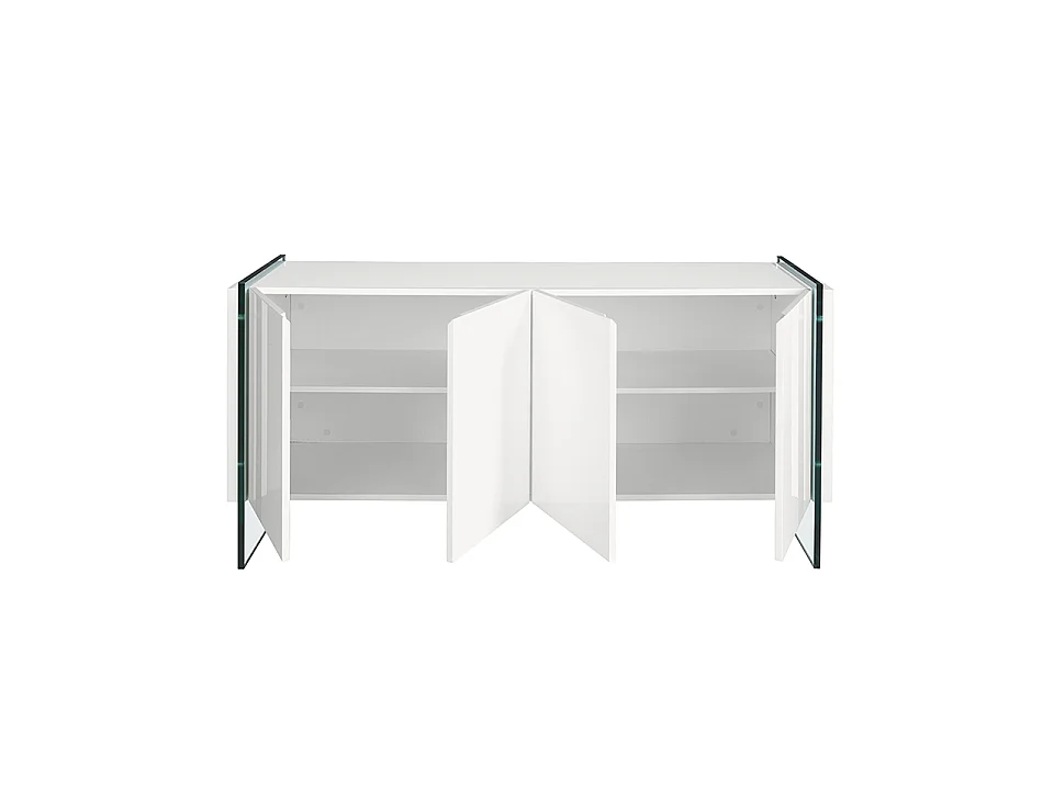 Dressoir wit hout en gehard glas 3058 ANGEL CERDA