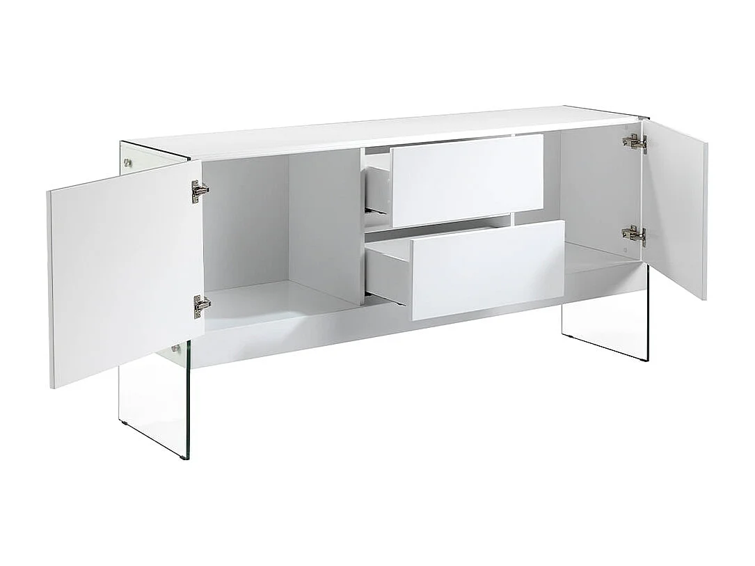 Buffet en bois blanc et verre trempé 3063 ANGEL CERDA
