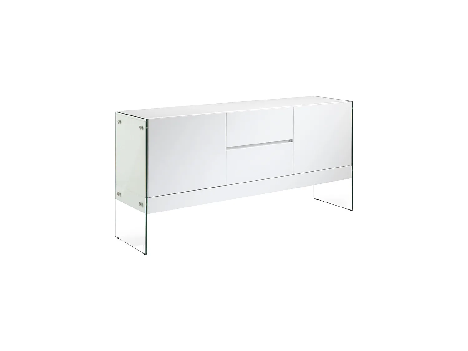 Buffet en bois blanc et verre trempé 3063 ANGEL CERDA