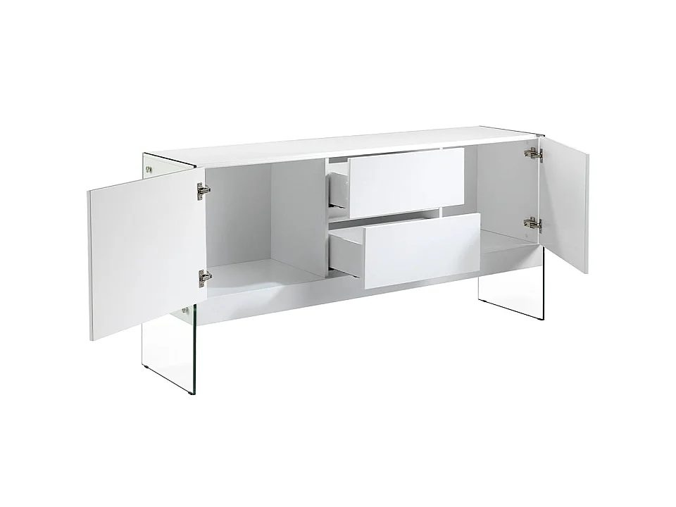 Buffet en bois blanc et verre trempé 3063 ANGEL CERDA