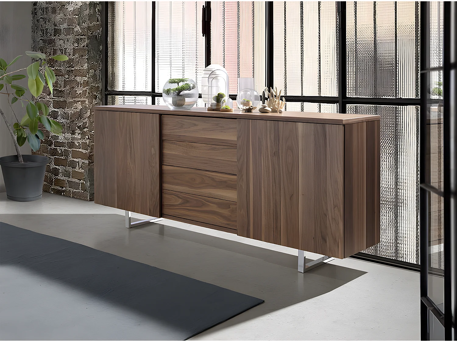 Kredens orzech i chromowana stal 3056 ANGEL CERDA