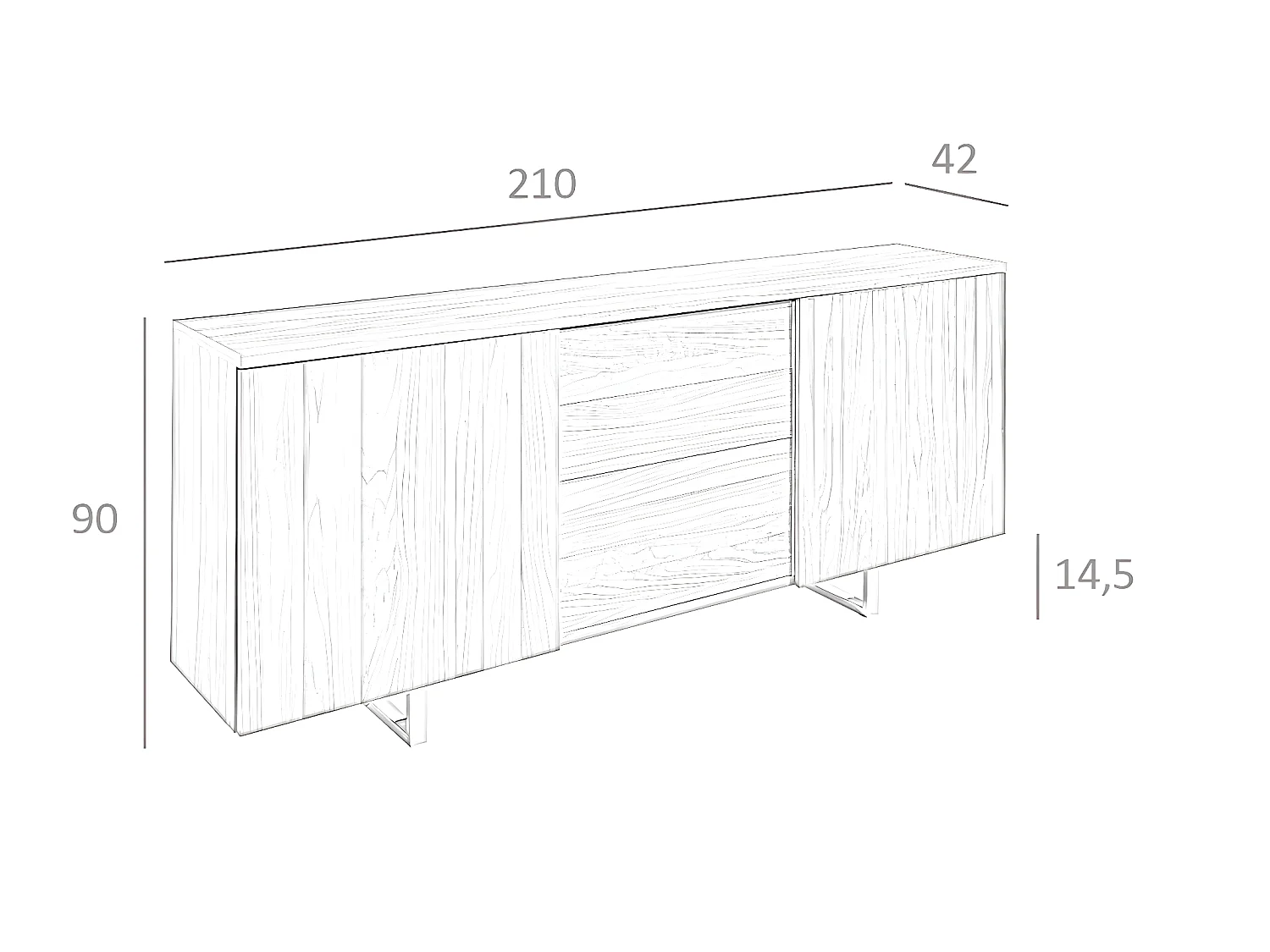 Kredens orzech i chromowana stal 3056 ANGEL CERDA