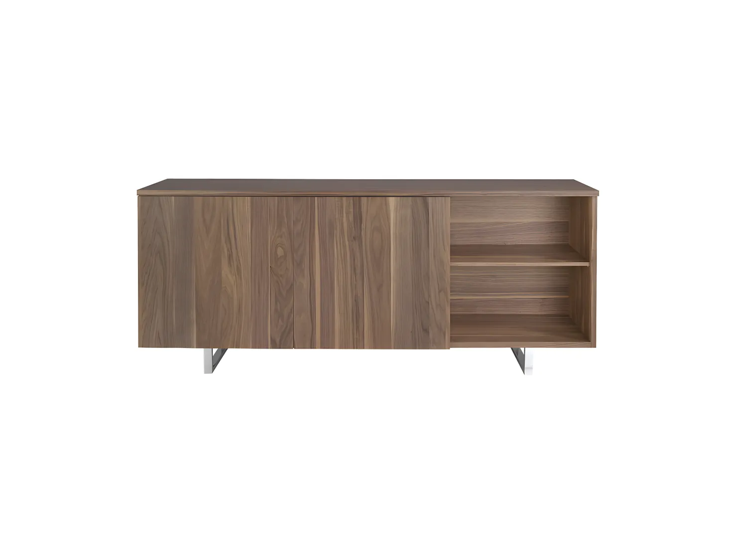 Buffet en bois de noyer et acier chromé 3056 ANGEL CERDA