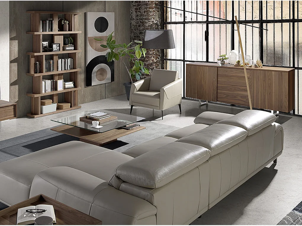 Dressoir walnoot en verchroomd staal 3056 ANGEL CERDA