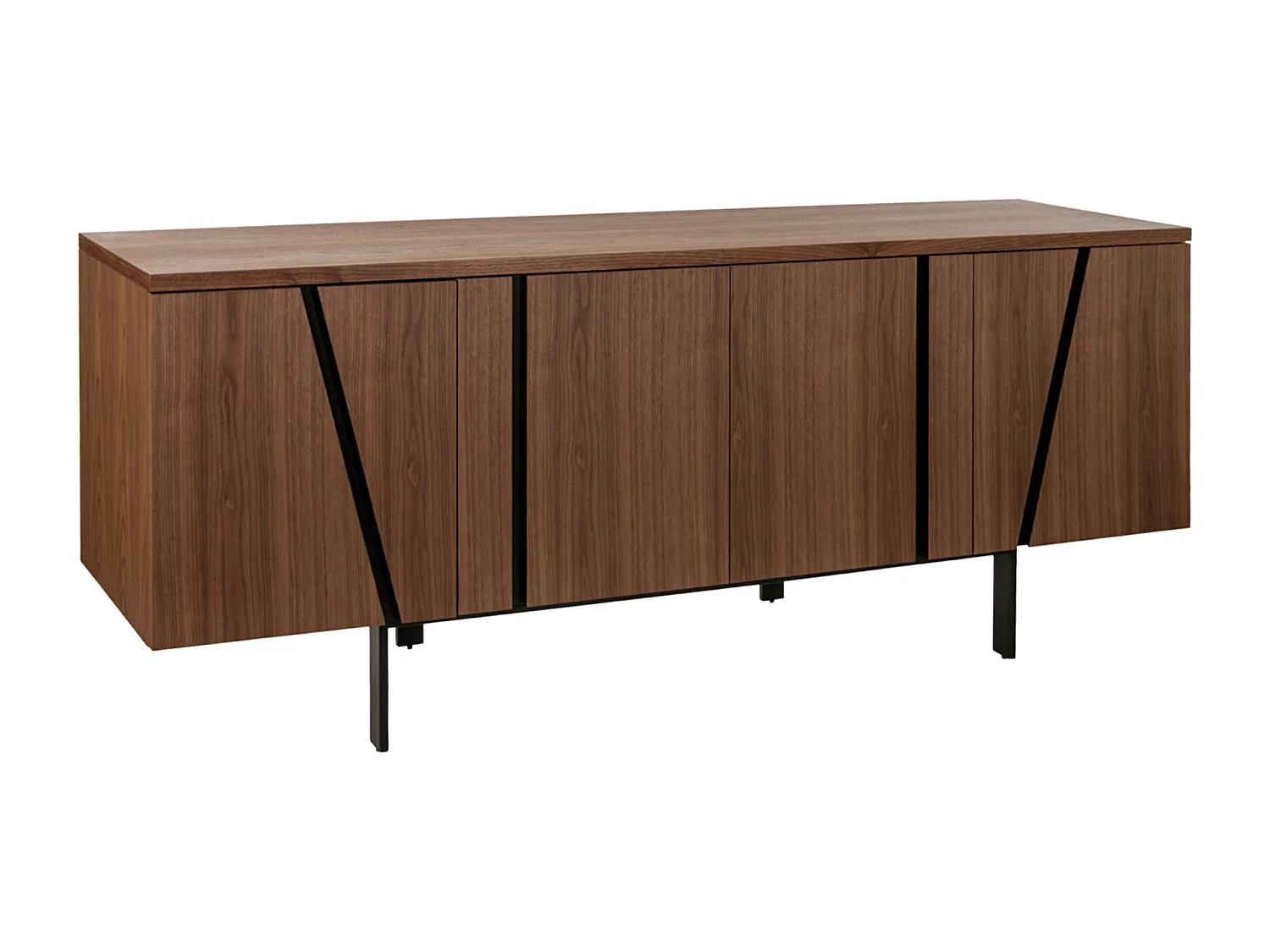 Sideboard Nussbaum und schwarzer Stahl 3124 ANGEL CERDA