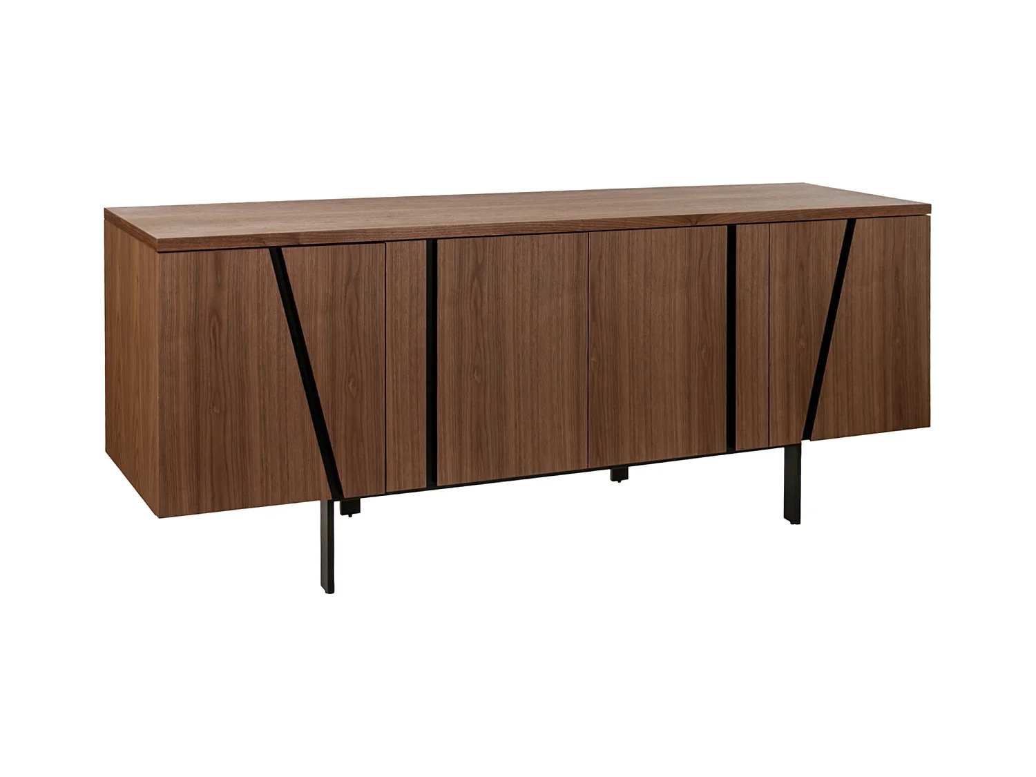 Buffet en noyer et acier noir 3124 ANGEL CERDA