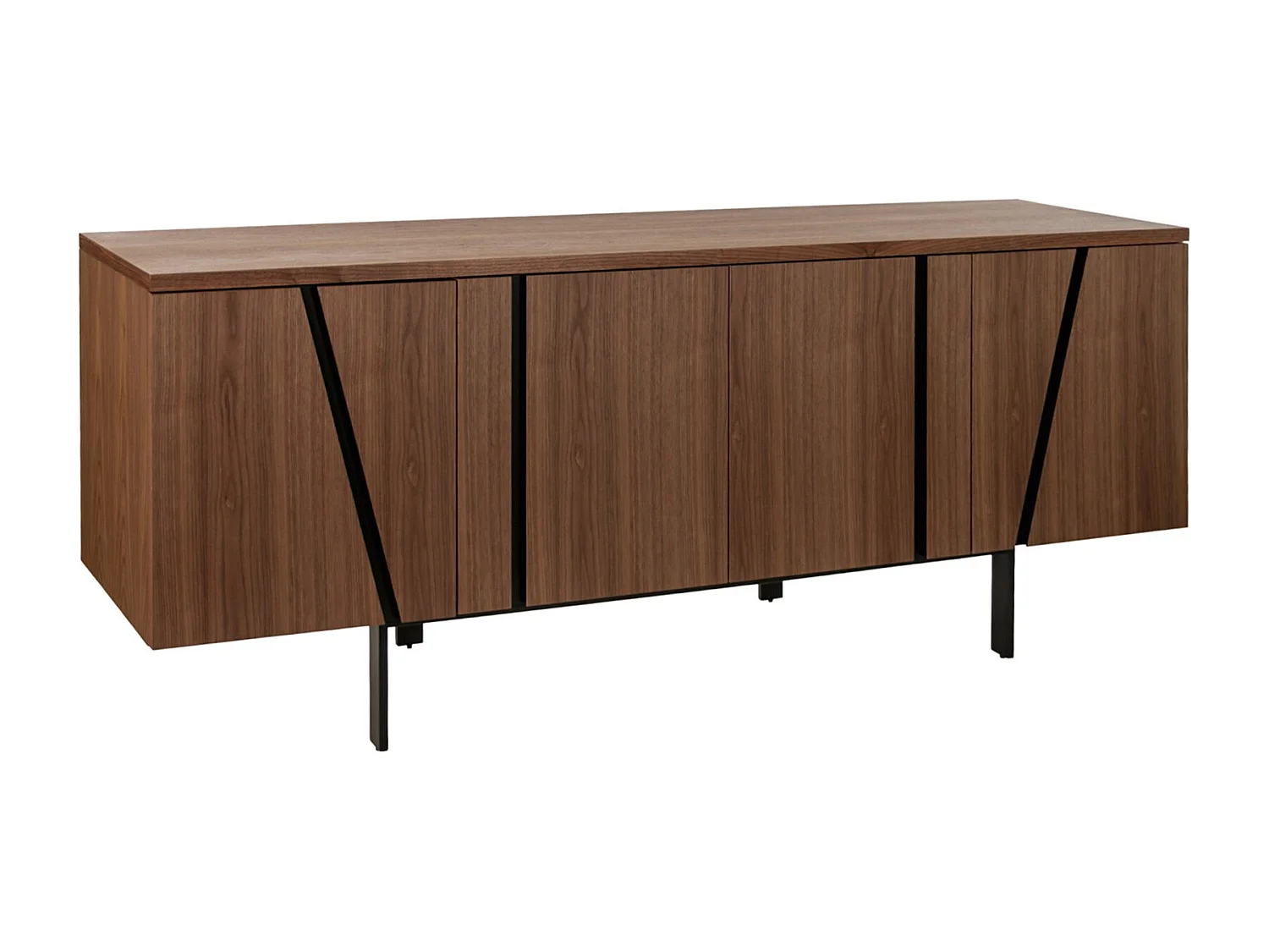 Dressoir notenhout en zwart staal 3124 ANGEL CERDA