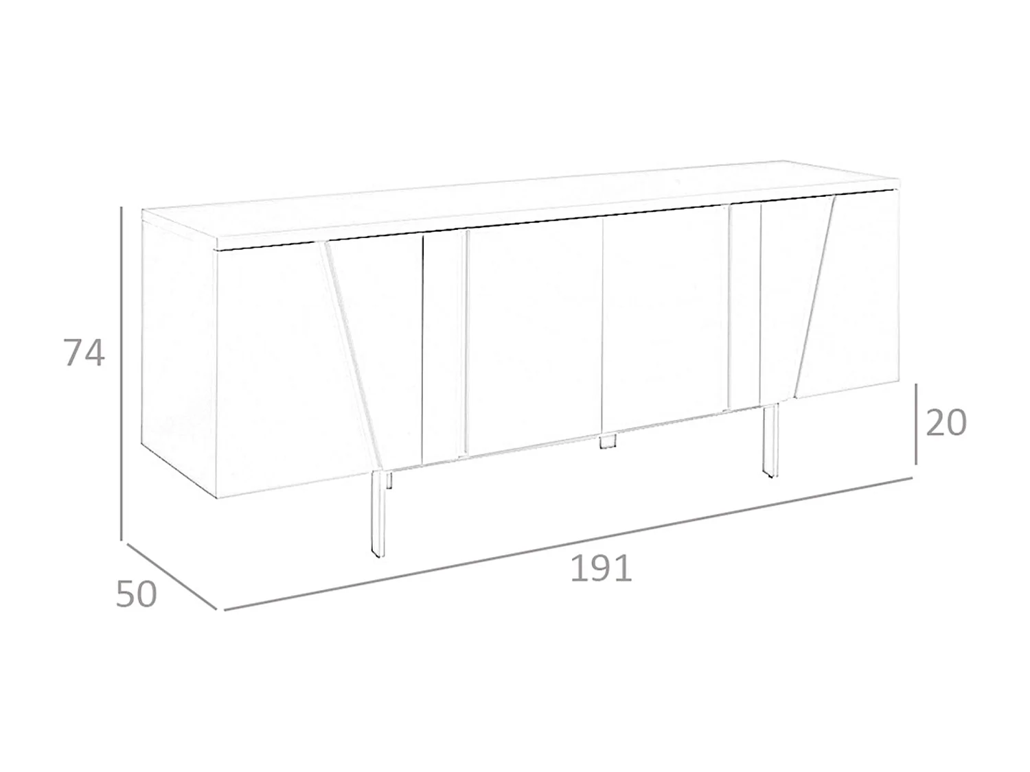 Dressoir notenhout en zwart staal 3124 ANGEL CERDA