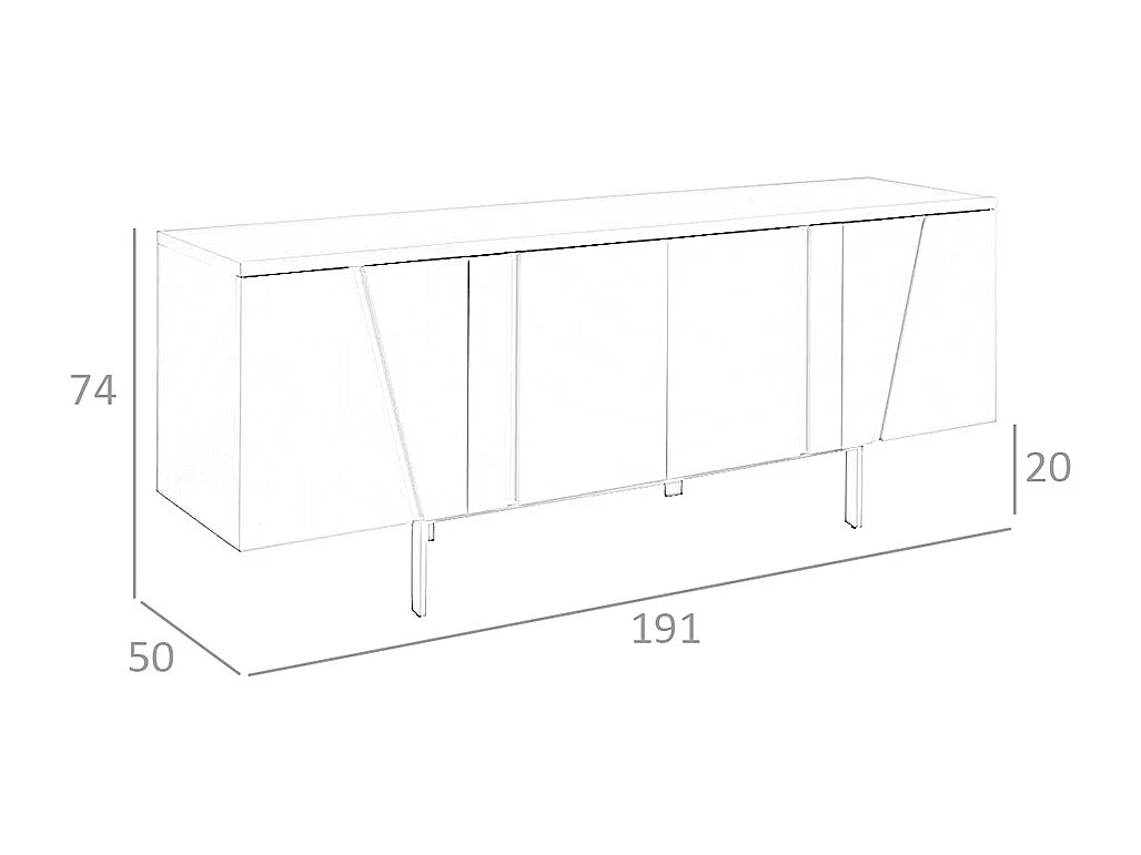Dressoir notenhout en zwart staal 3124 ANGEL CERDA