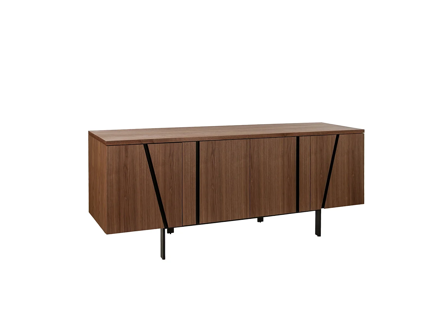 Buffet noyer et acier noir 3124 ANGEL CERDA