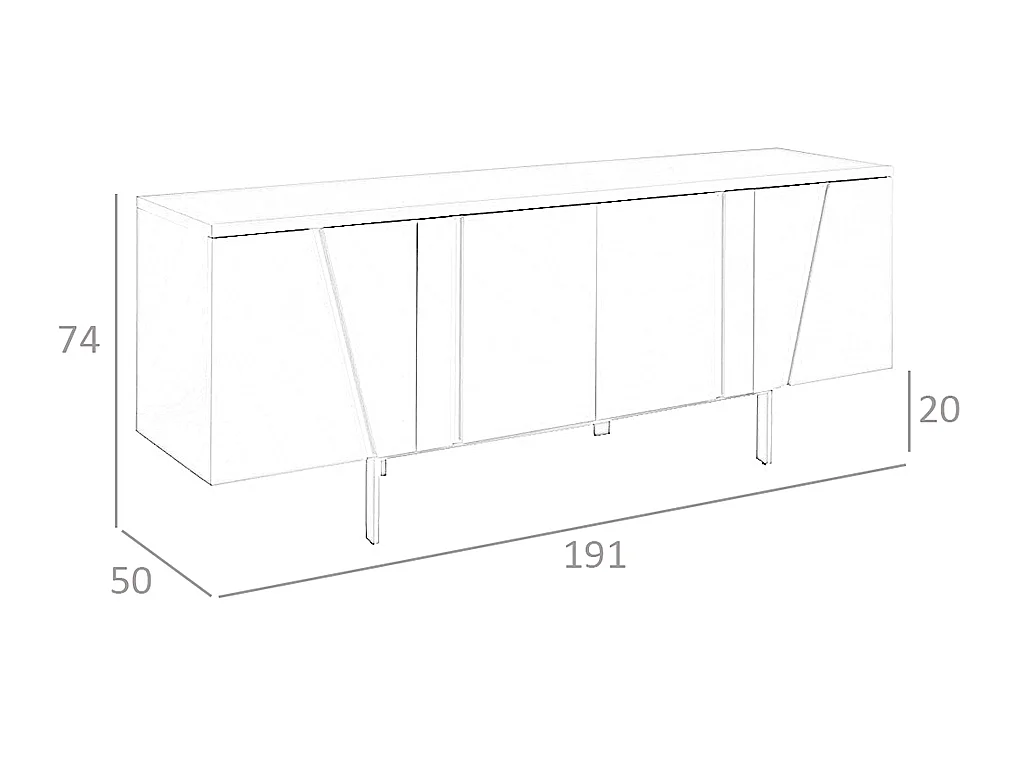 Dressoir notenhout en zwart staal 3124 ANGEL CERDA