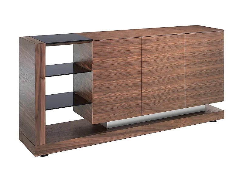 Buffet en noyer et vitrail noir 3140 ANGEL CERDA