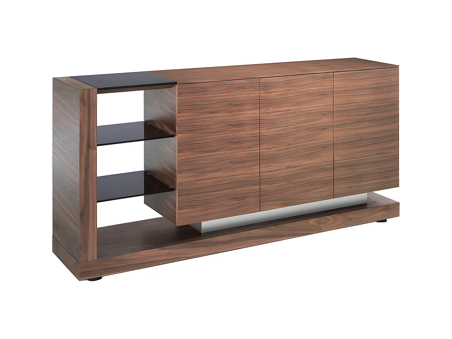 Credenza in legno di noce e vetro colorato nero   3140 ANGEL CERDA