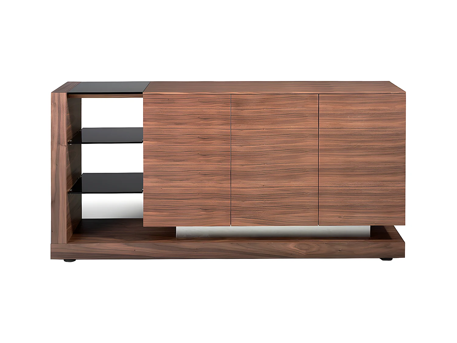 Credenza in legno di noce e vetro colorato nero   3140 ANGEL CERDA