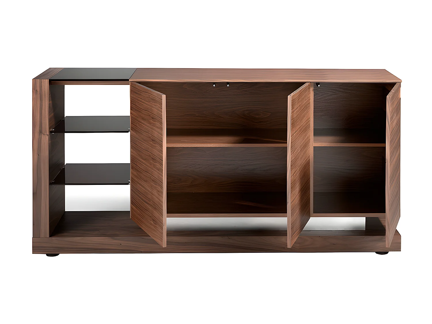 Credenza in legno di noce e vetro colorato nero   3140 ANGEL CERDA