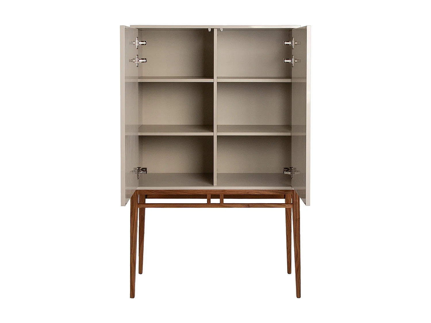 Wysoki kredens z drewna beżowego i orzechowego 3073 ANGEL CERDA