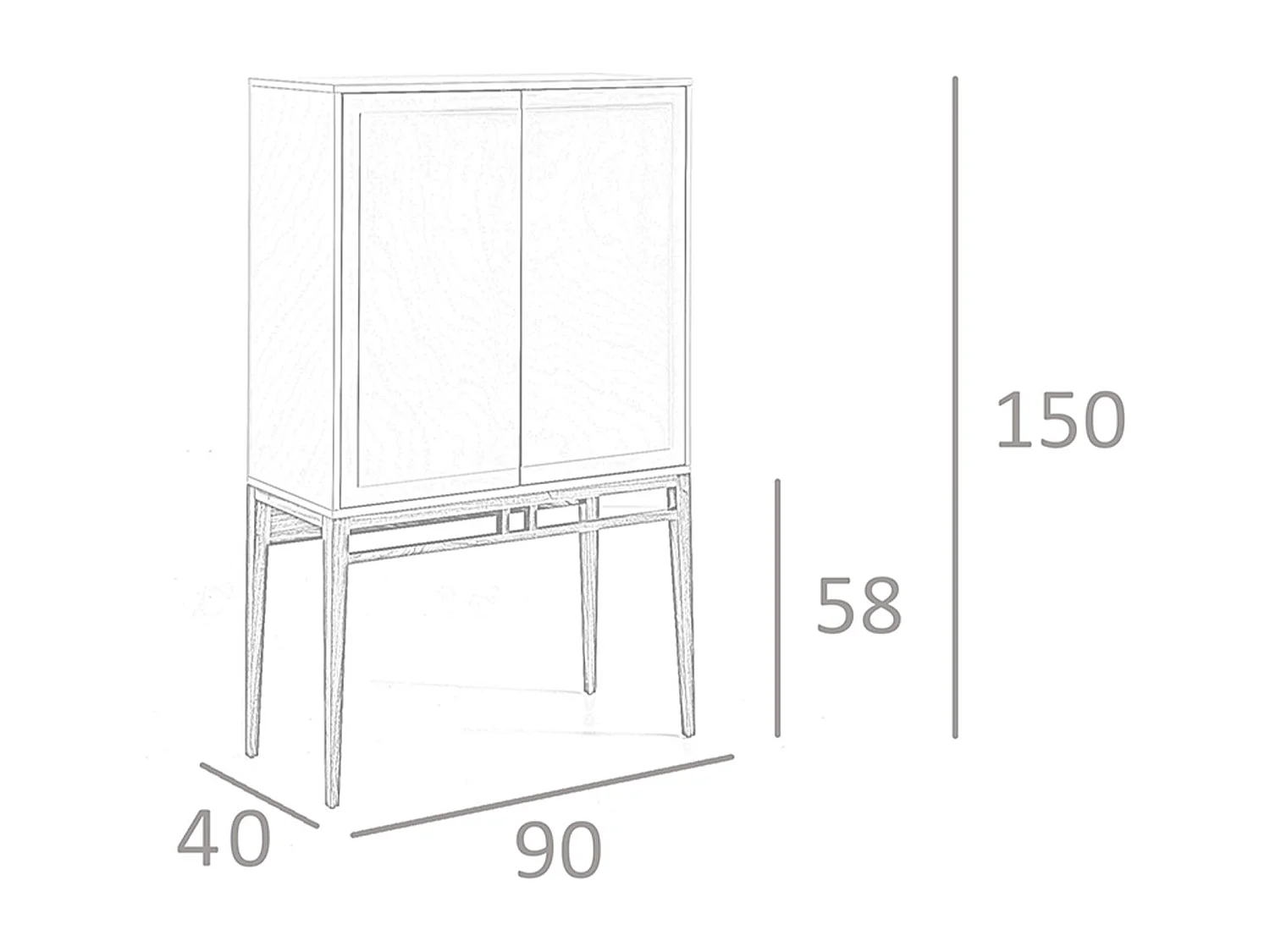 Buffet haut beige et noyer 3073 ANGEL CERDA