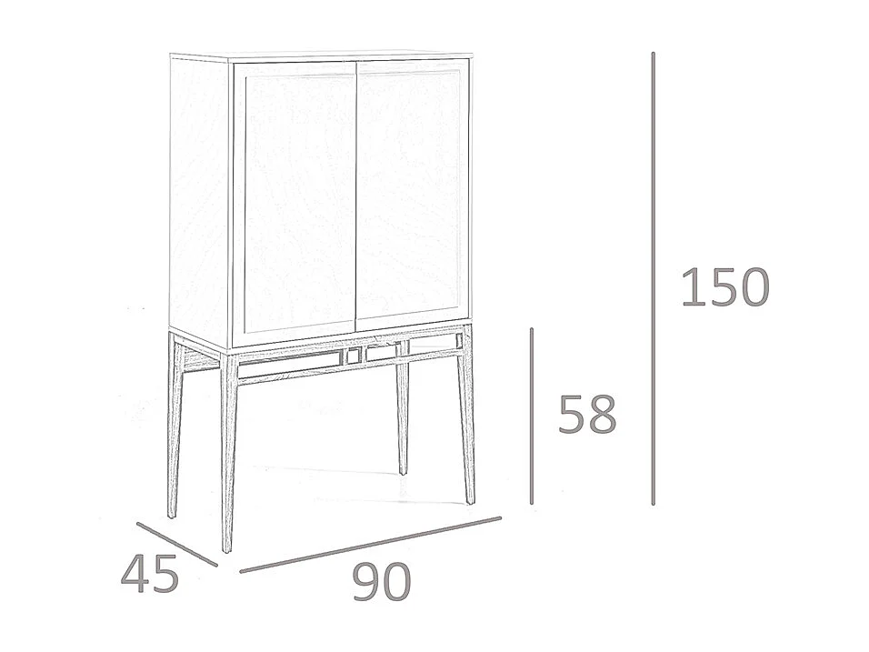 Buffet haut beige et noyer 3073 ANGEL CERDA