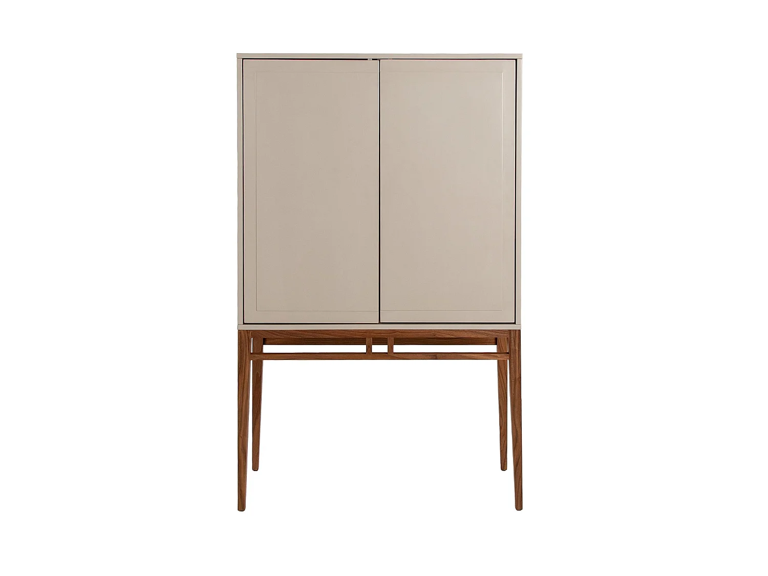 Hoge buffetkast notenhout en beige 3073 ANGEL CERDA