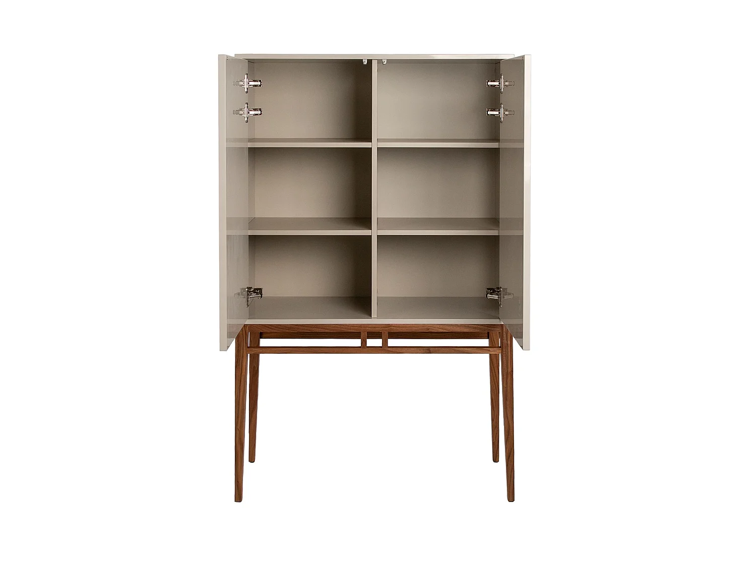 Buffet haut en bois gris et noyer 3073 ANGEL CERDA