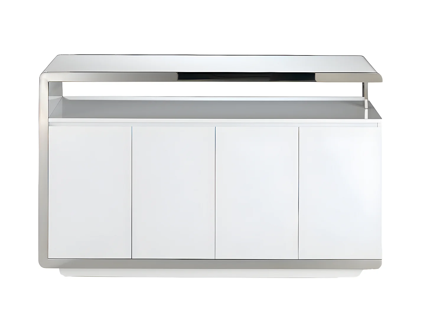 Buffet en bois blanc et acier inoxydable 3055 ANGEL CERDA