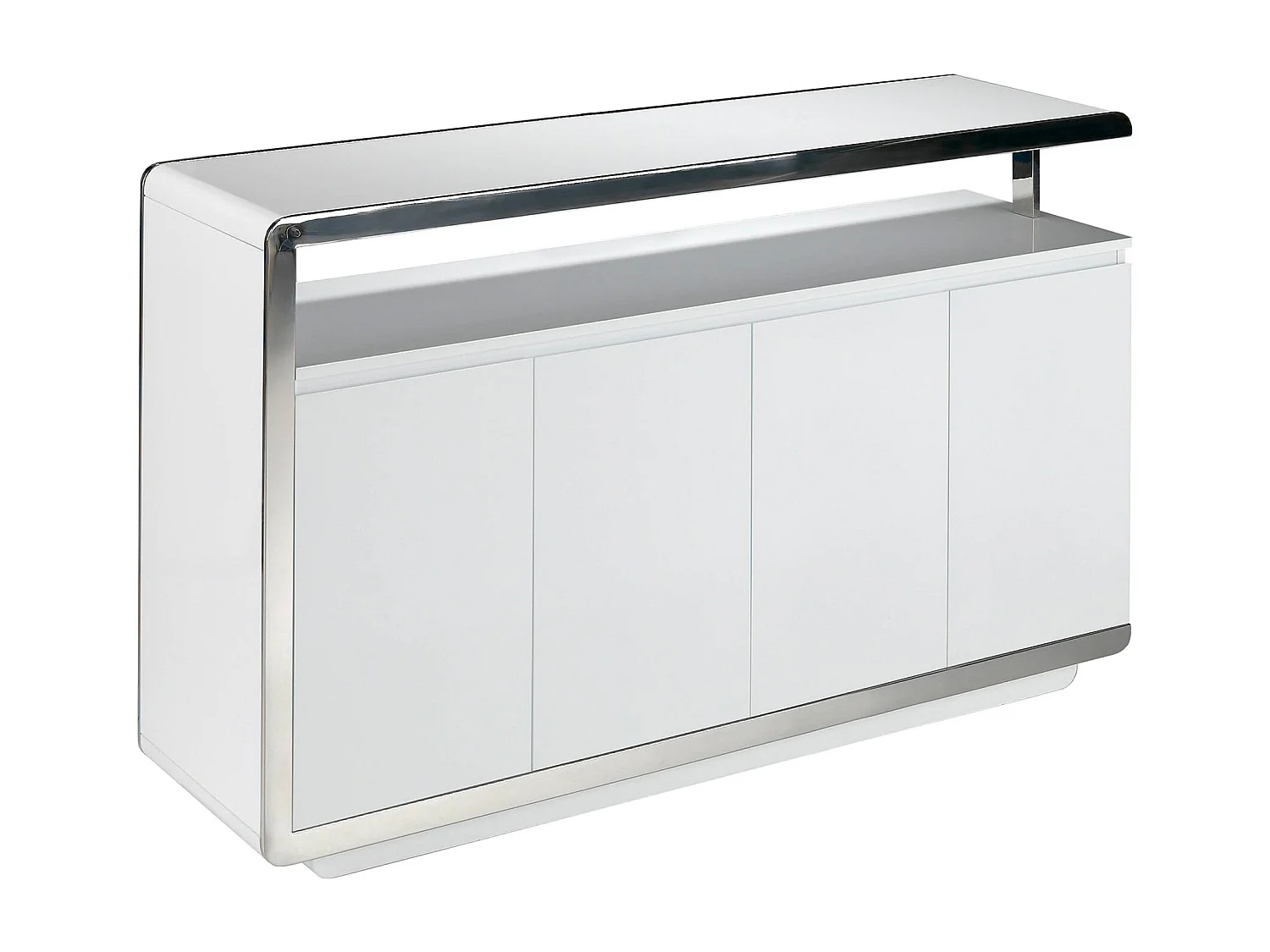Dressoir wit hout en verchroomd stalen voet 3055 ANGEL CERDA