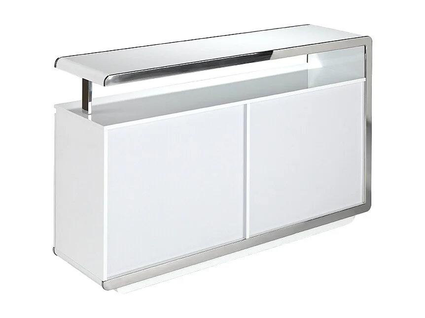 Dressoir wit hout en verchroomd stalen voet 3055 ANGEL CERDA