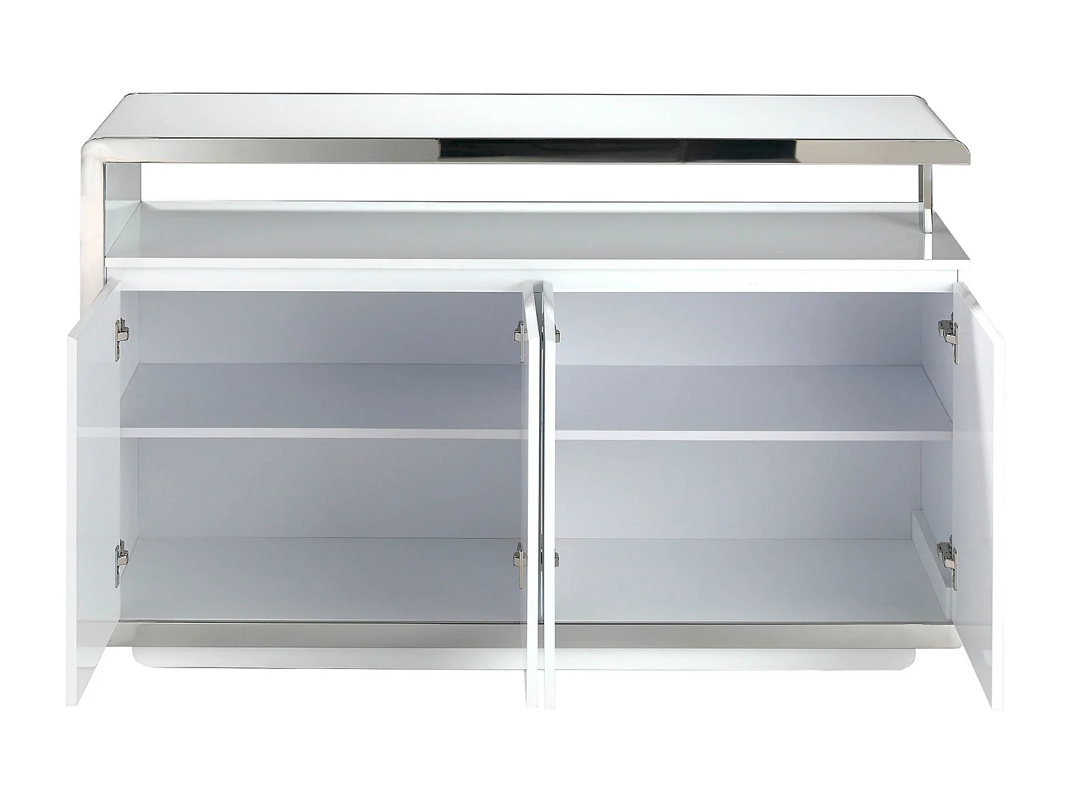 Dressoir wit hout en verchroomd stalen voet 3055 ANGEL CERDA