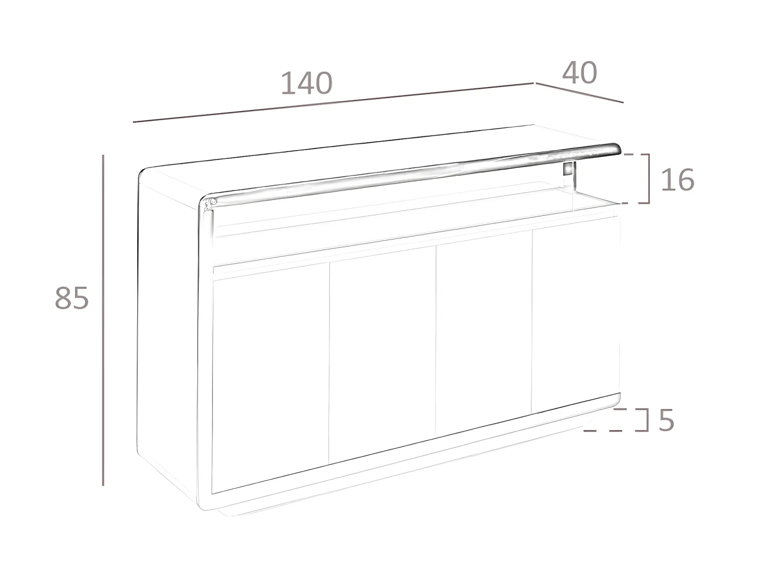 Weißes Sideboard mit Stahlstruktur  3055 ANGEL CERDA