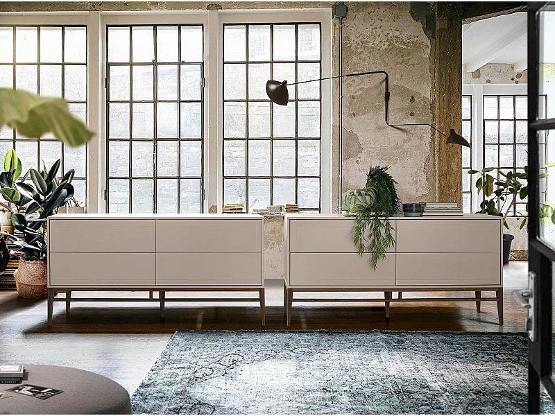 Buffet en bois beige et noyer 3074 ANGEL CERDA