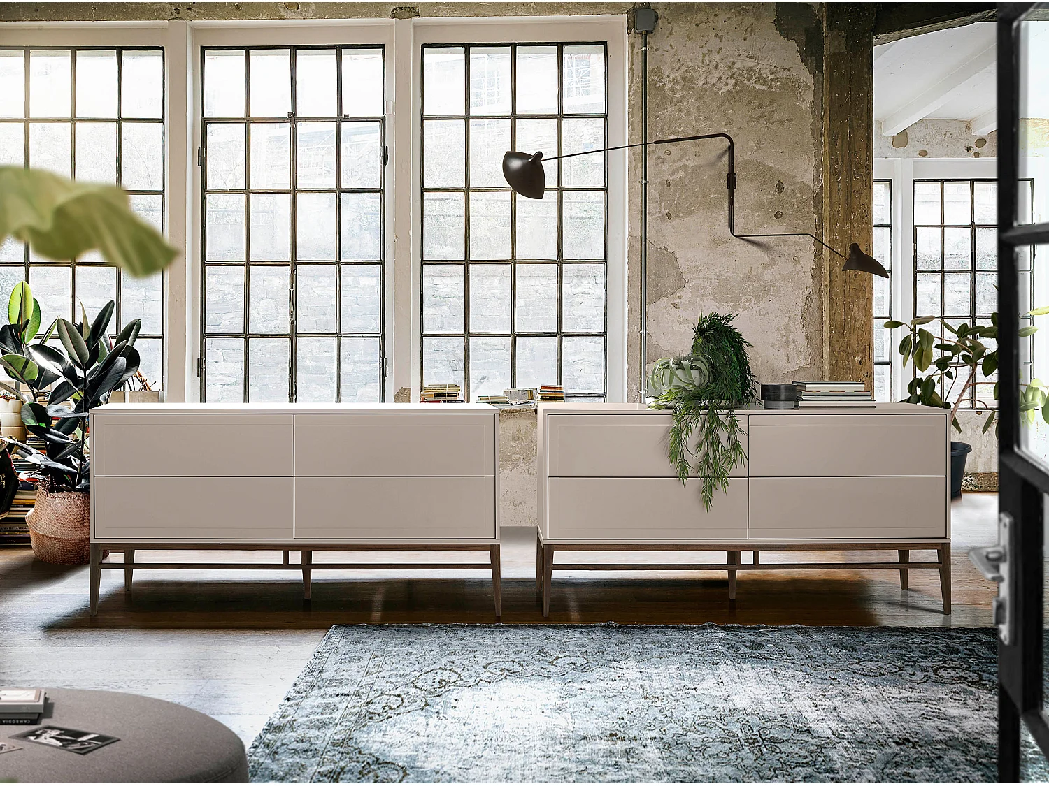 Aparador gris patas nogal 3074 ANGEL CERDA