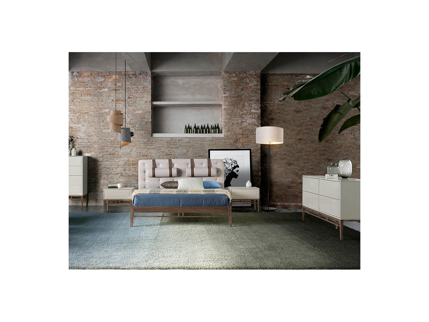 Aparador gris patas nogal 3074 ANGEL CERDA