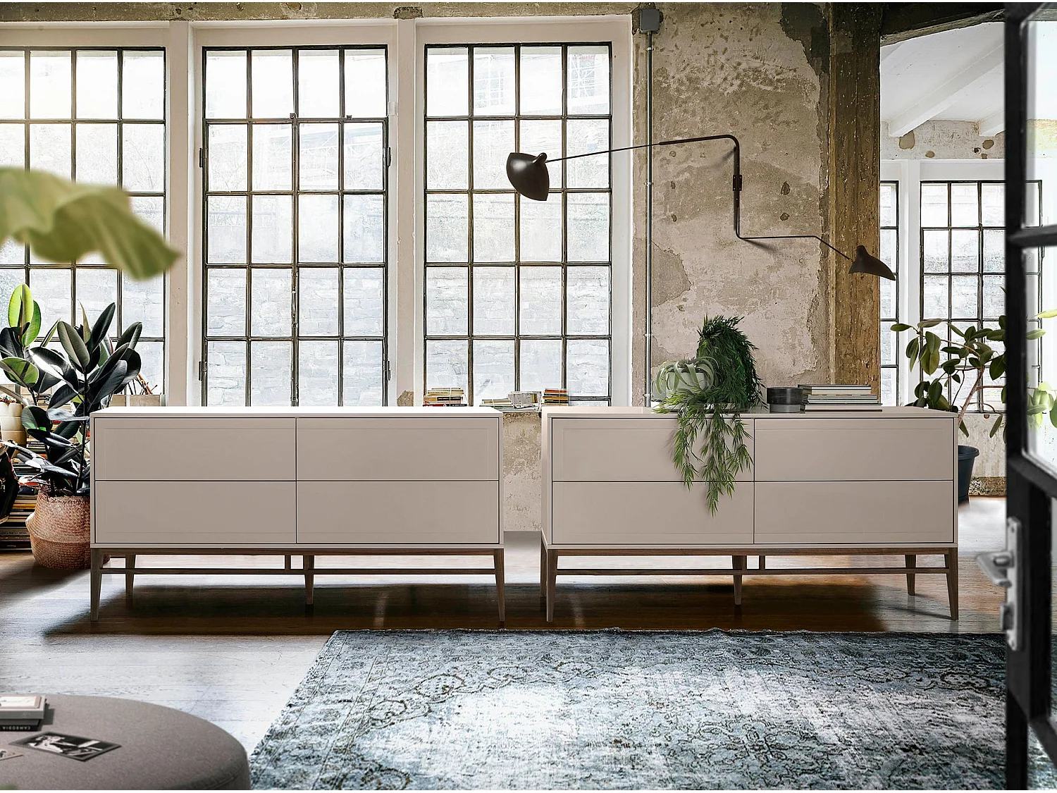 Buffet en bois beige et noyer 3074 ANGEL CERDA