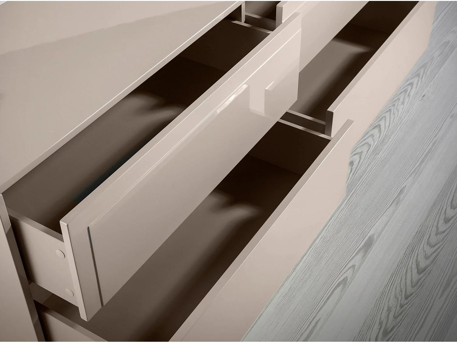 Buffet en bois beige et noyer 3074 ANGEL CERDA