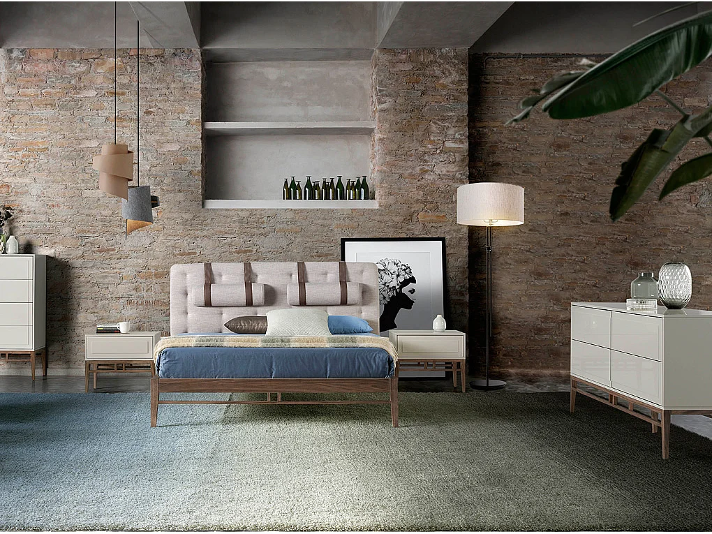 Buffet en bois beige et noyer 3074 ANGEL CERDA