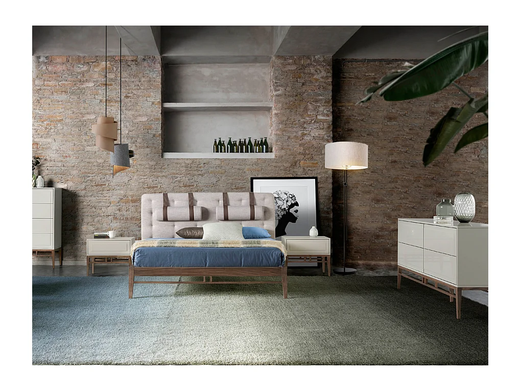 Buffet en bois gris et pieds en bois 3074 ANGEL CERDA