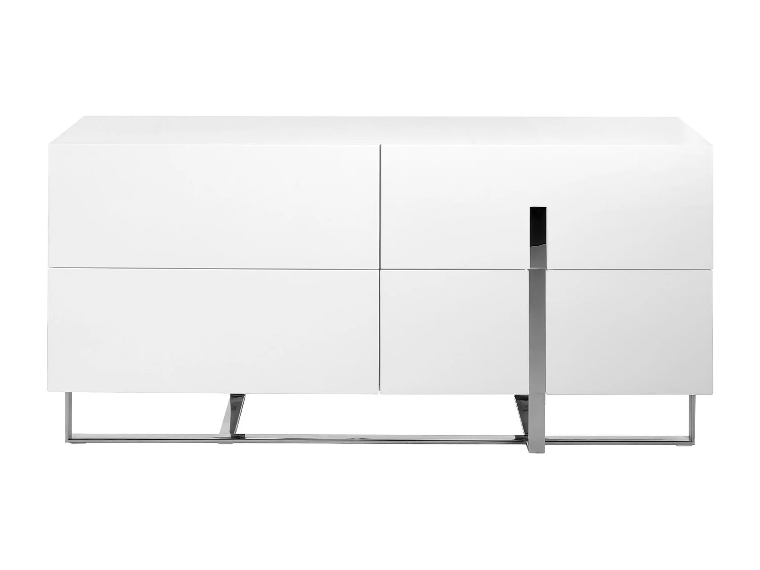 Buffet en bois blanc et acier chromé 3052 ANGEL CERDA