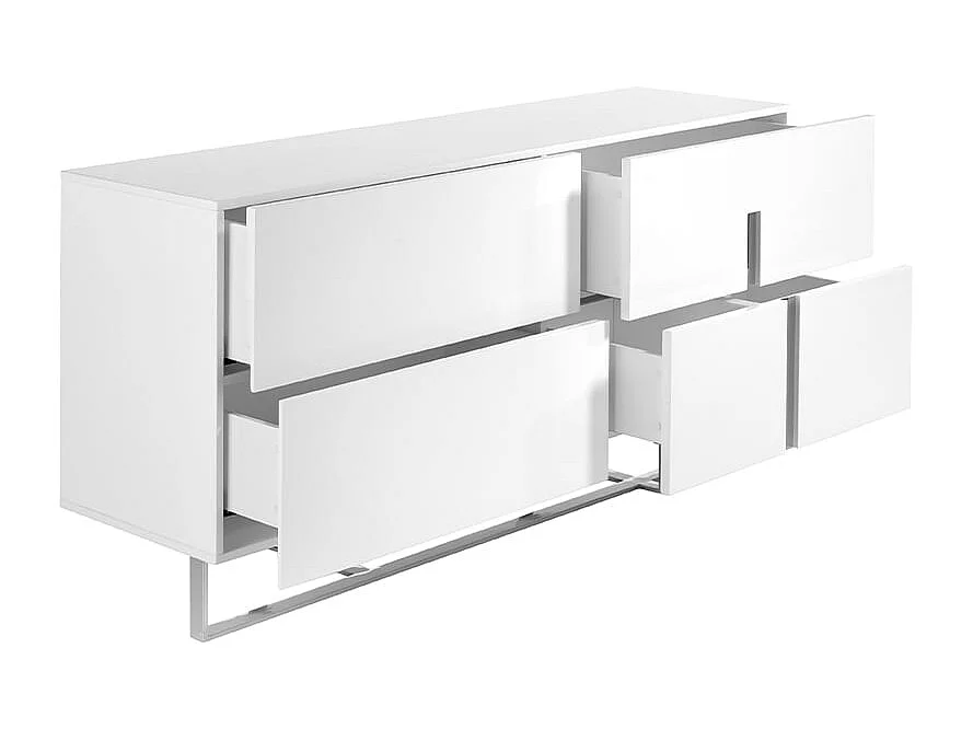 Buffet en bois blanc et acier chromé 3052 ANGEL CERDA