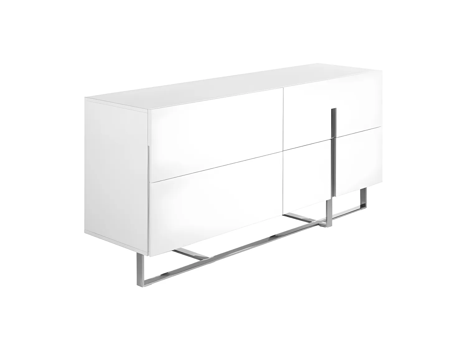 Buffet blanc et acier chromé 3052 ANGEL CERDA