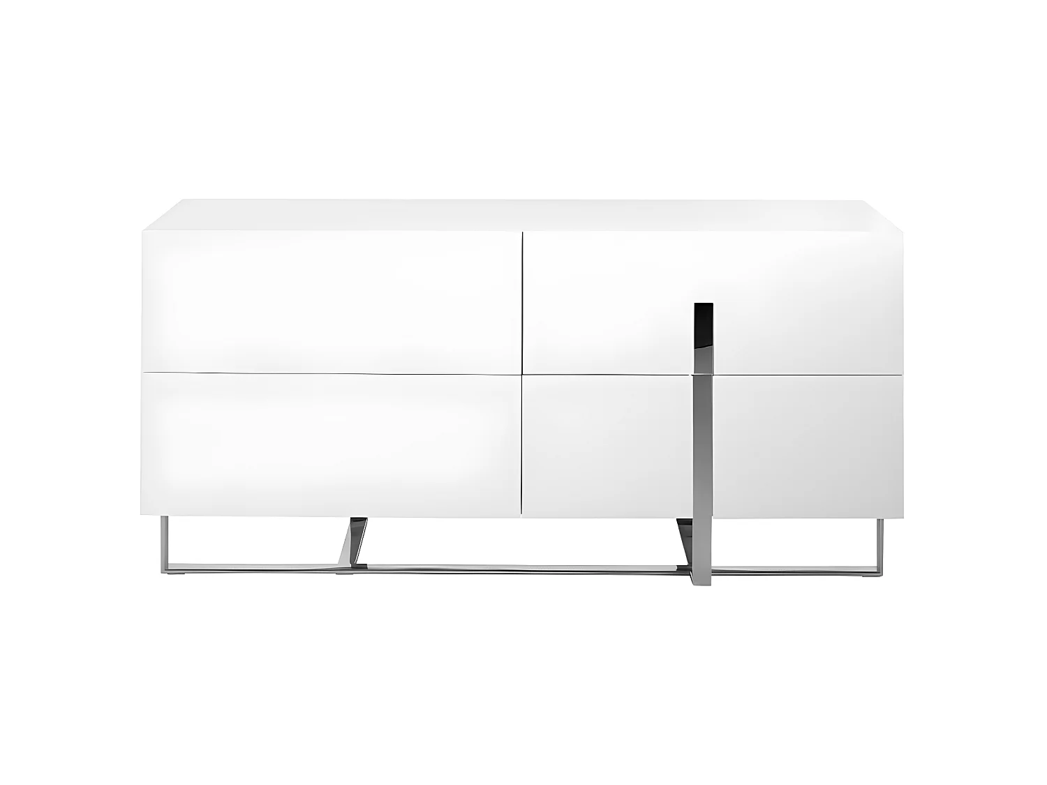 Buffet blanc et acier chromé 3052 ANGEL CERDA