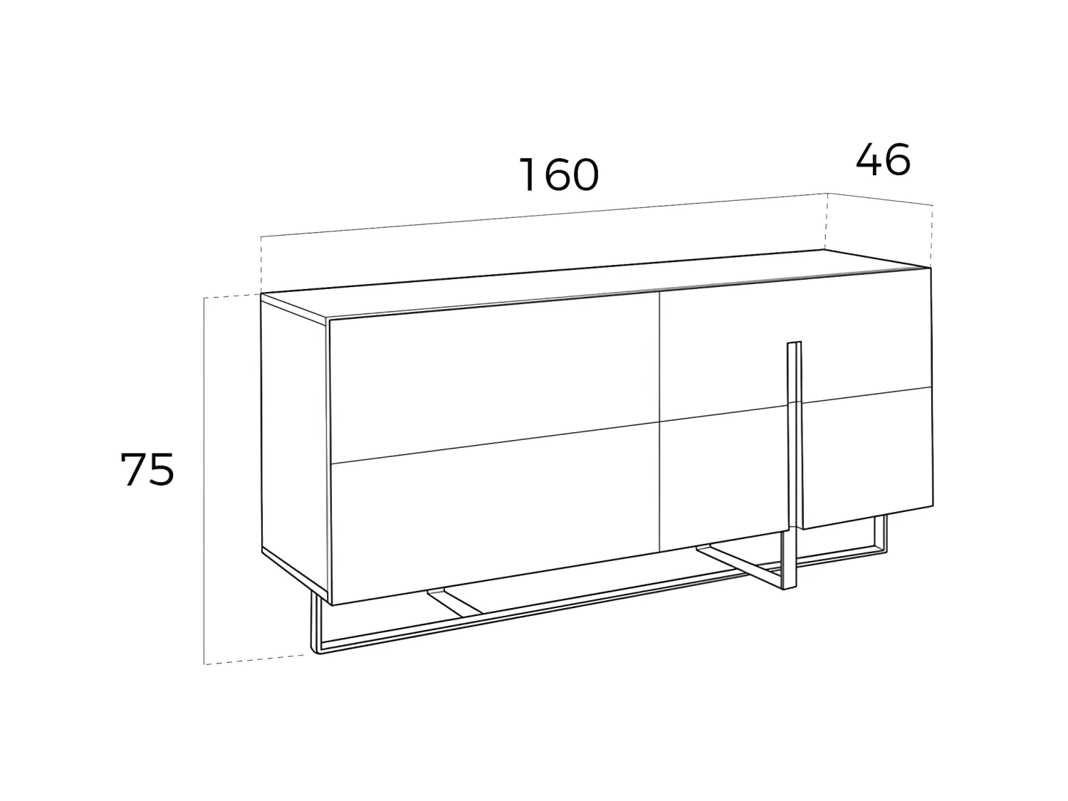Buffet blanc et acier chromé 3052 ANGEL CERDA