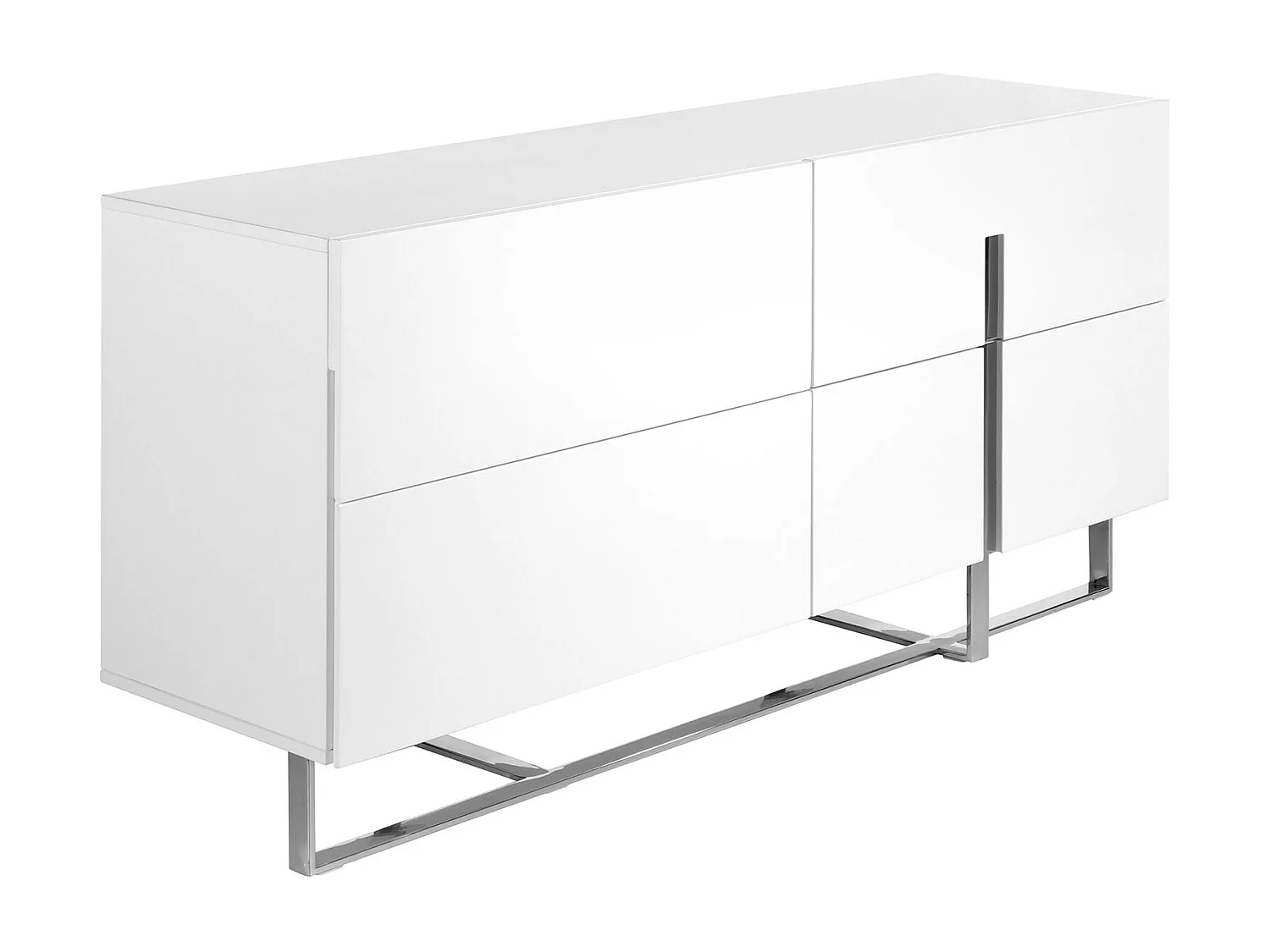 Buffet en bois blanc et acier chromé 3052 ANGEL CERDA