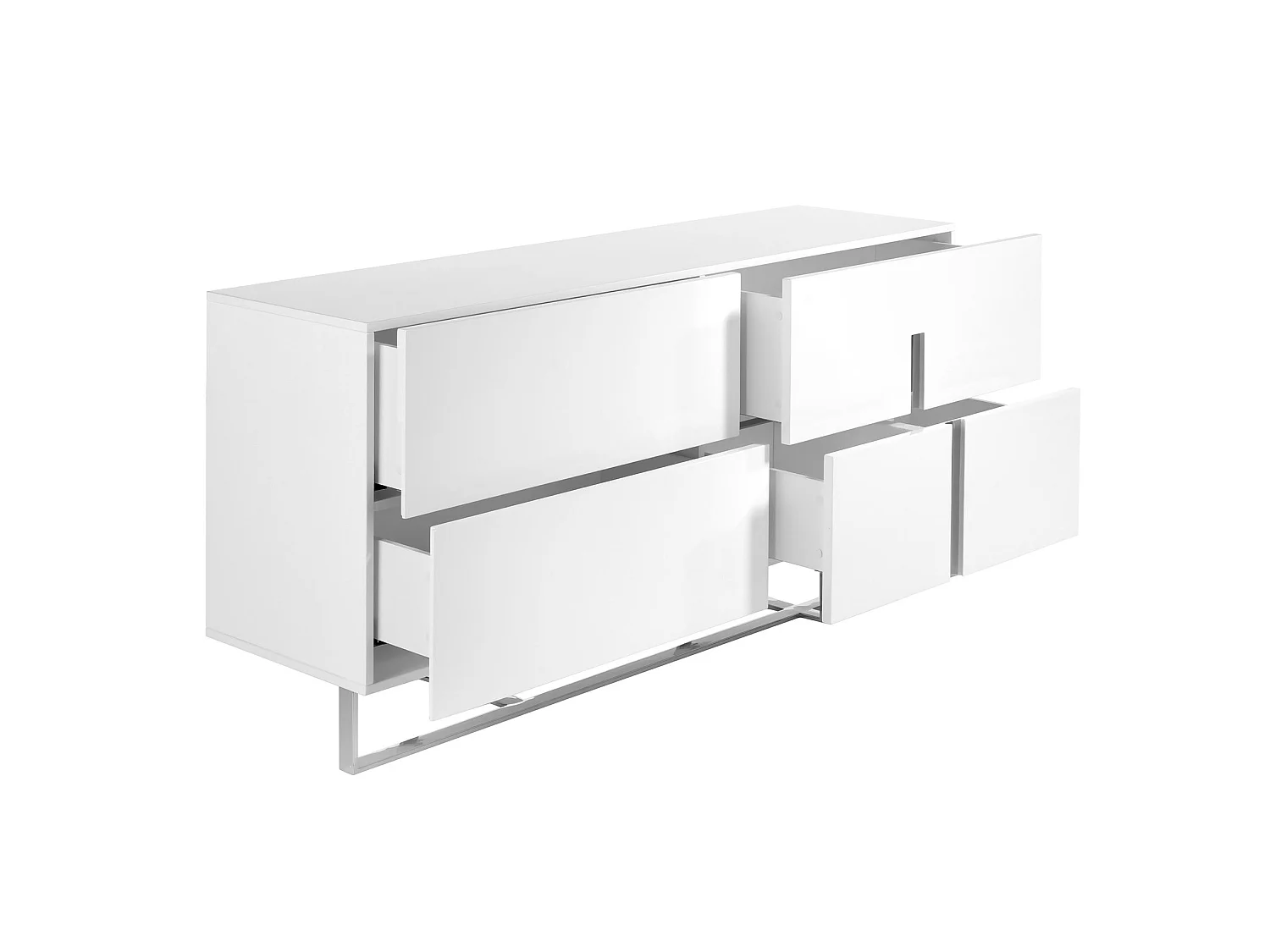 Dressoir van wit hout en verchroomd staal 3052 ANGEL CERDA