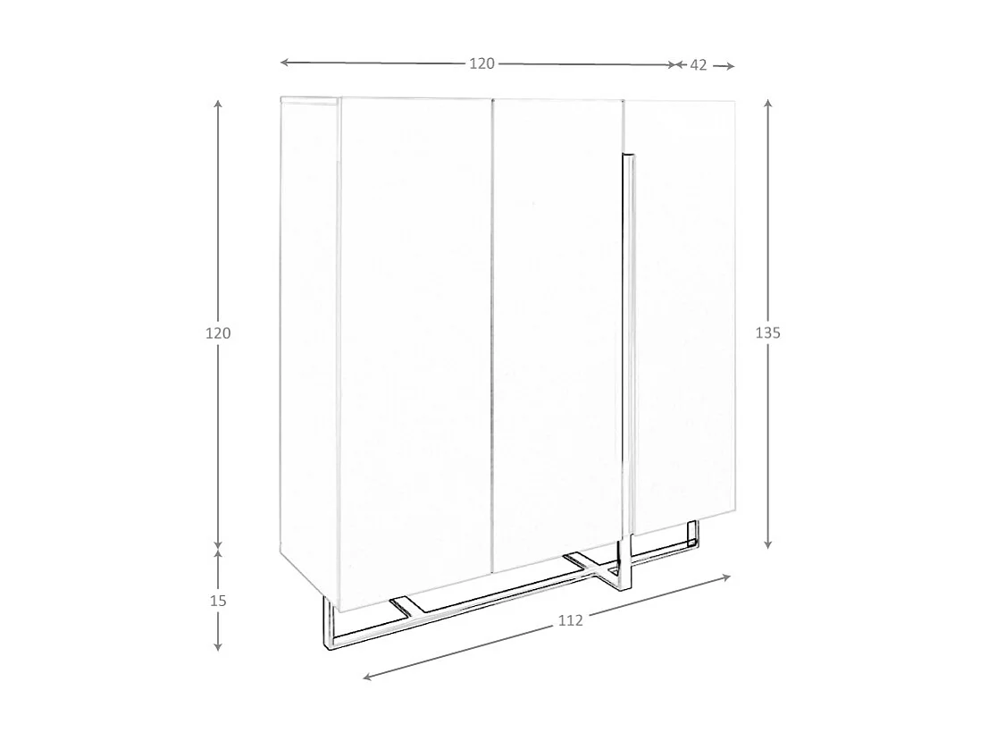 Buffet blanc et acier chromé 3053 ANGEL CERDA