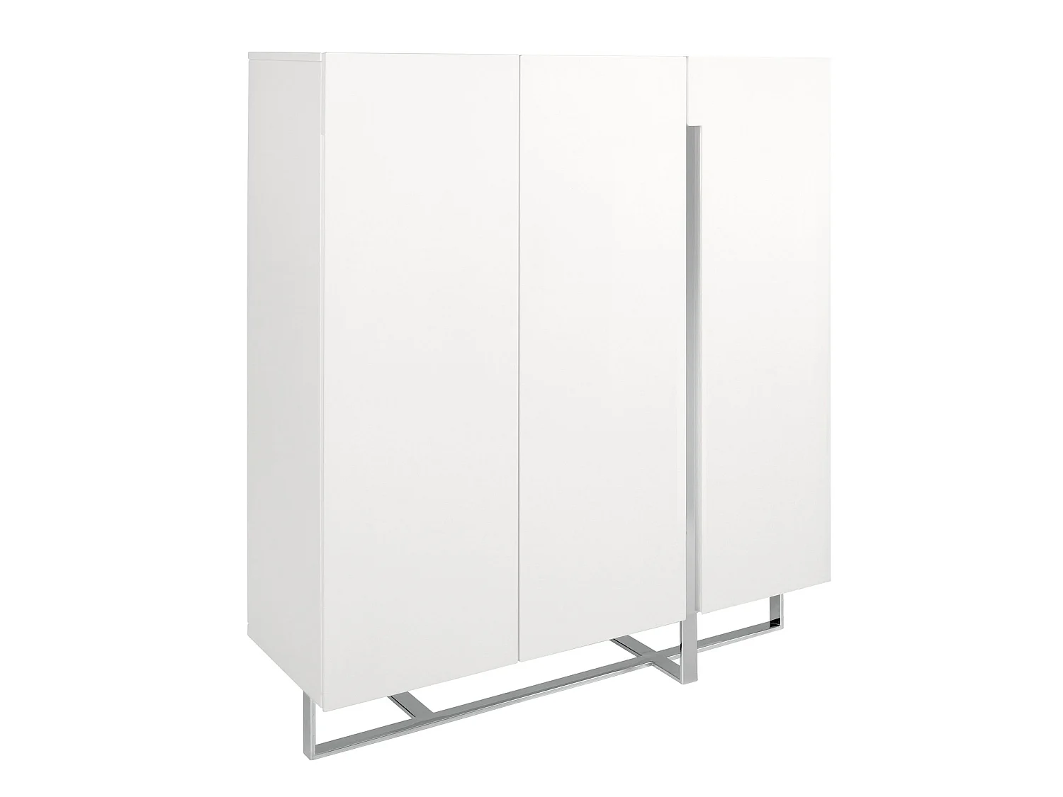Credenza alta in legno bianco e acciaio cromato 3053 ANGEL CERDA