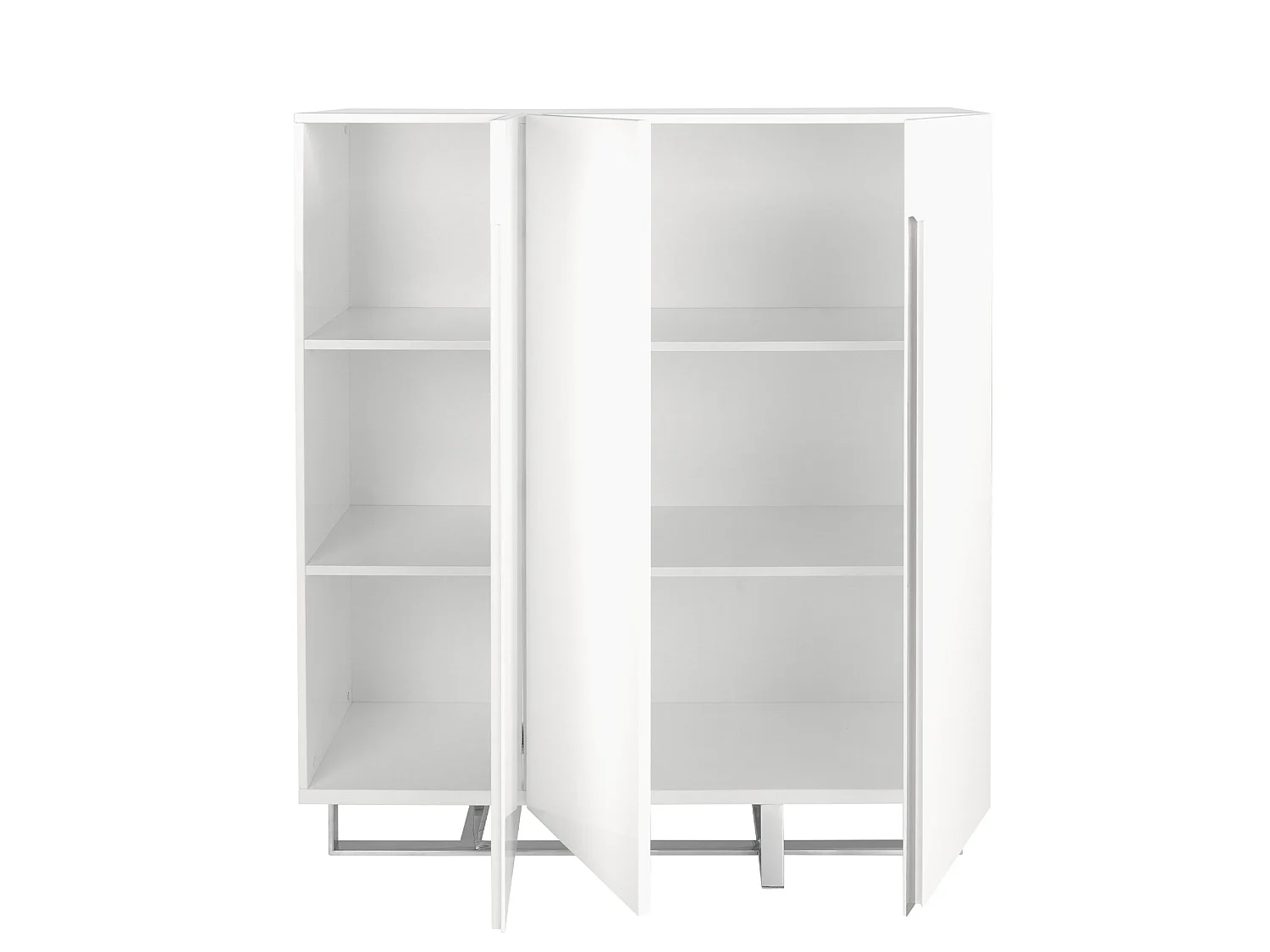 Credenza alta in legno bianco e acciaio cromato 3053 ANGEL CERDA